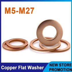 Solid Pure Copper Oil Sealing Washers DIN7603 Flat Gasket Sump Plug Seal Spacers M5 M6 M8 M10M12 M14 M16 M18 M20 M22 M24 M27 M34