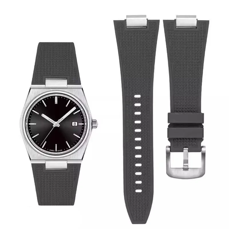 Cinturino orologio in silicone a sgancio rapido per Tissot PRX T137.407 T137.410 Bracciale in caucciù al fluoro di alta qualità 27-12mm