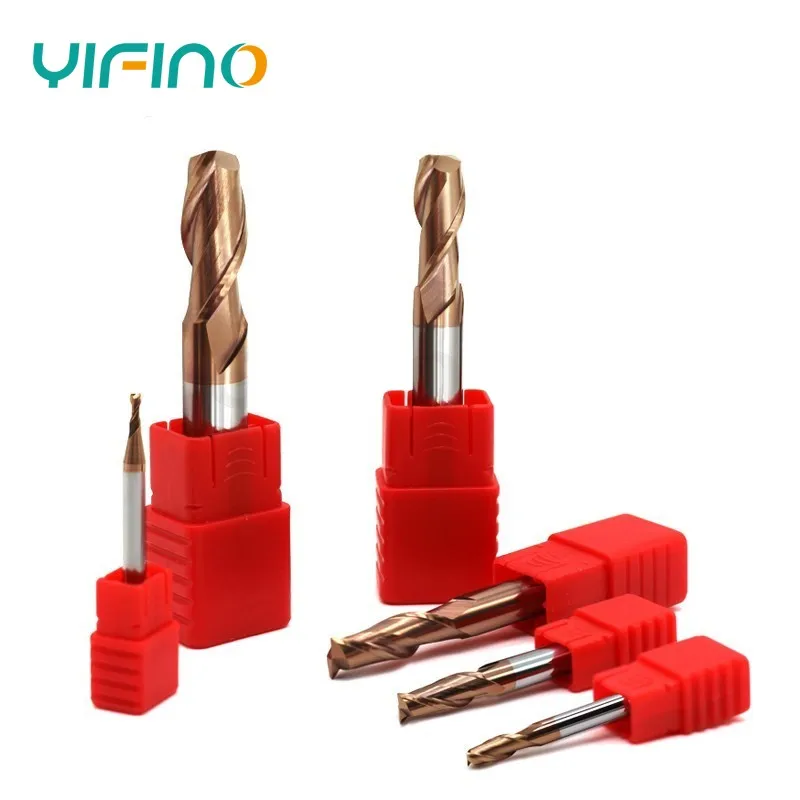 YIFINO HRC55 2-Flute Alloy Coating Flat End Mill Tungsten Steel Carbide Milling Cutter For CNC Machining Center Endmills Tools