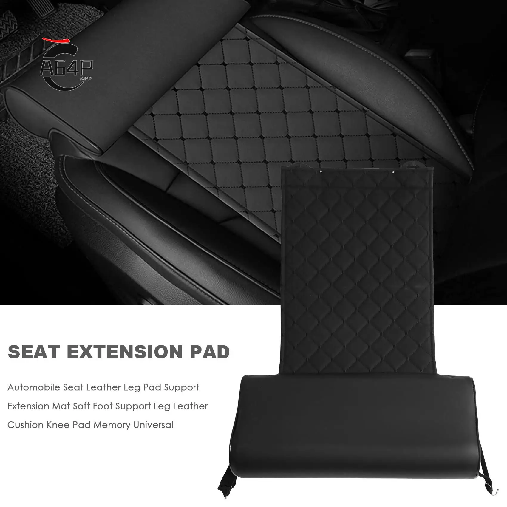 

A64P-Automobile Seat Leather Leg Pad Support Extension Mat Soft Foot Support Leg Leather Cushion Knee Pad Memory Universal