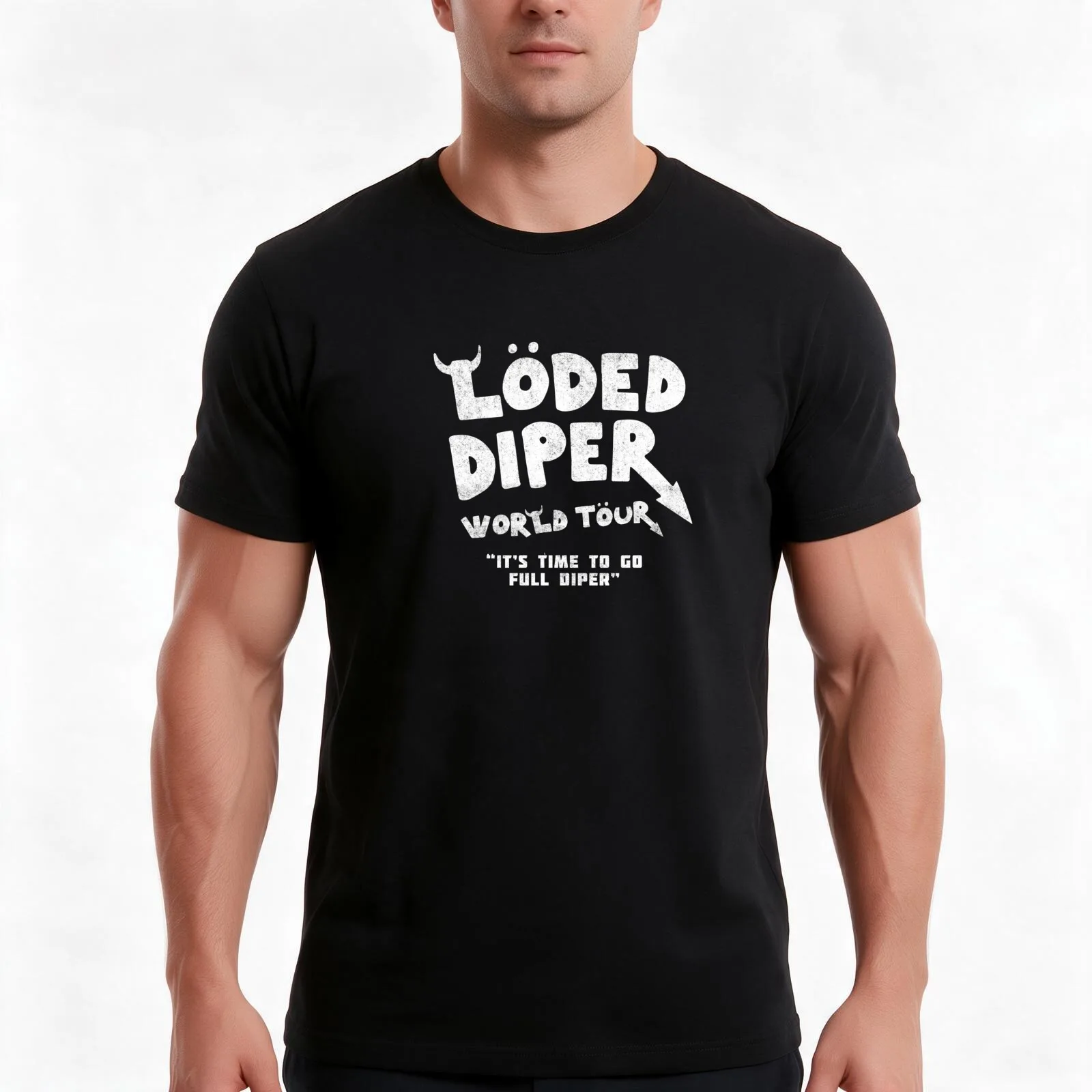 Loded Diper World Tour - vintage T-Shirt, Summer Casual Cotton Tee, Oversized Streetwear Tops, Vintage Graphic Print