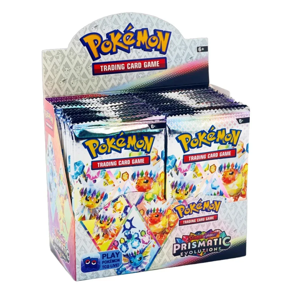 New Poké Tcg Card Blind Box Prismatic Evolutions Booster Shiny Collectible Booster Bundle Booster Packs Gift Toy