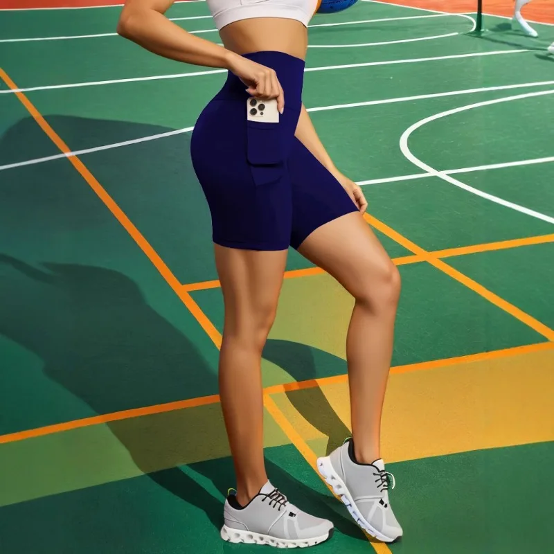 Women Pocket Sports Shorts Big Size Yoga Leggings Outdoor Wearling High Elastic… - Image 4