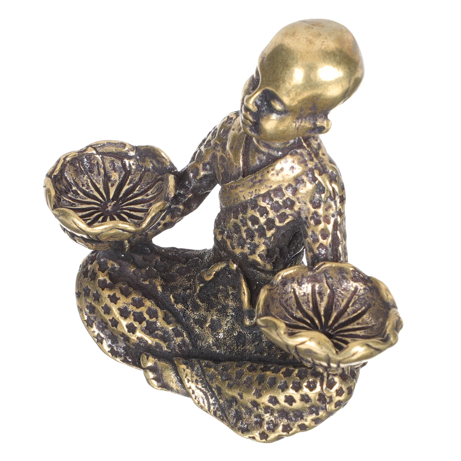 

Copper Monk Decor Creative Desk nament Home Office Restaurant Mini Desktop Monk Adornment Model Gift Idea