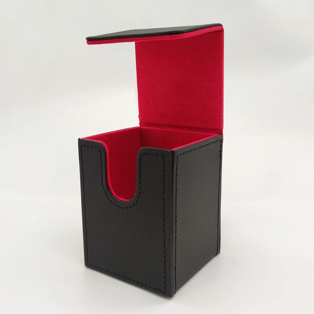 100+ Capacity Leather Card Organizer Box Magic Game Card Holder Tabletop Card Storage  Perfect for Halloween & Christmas Gifts