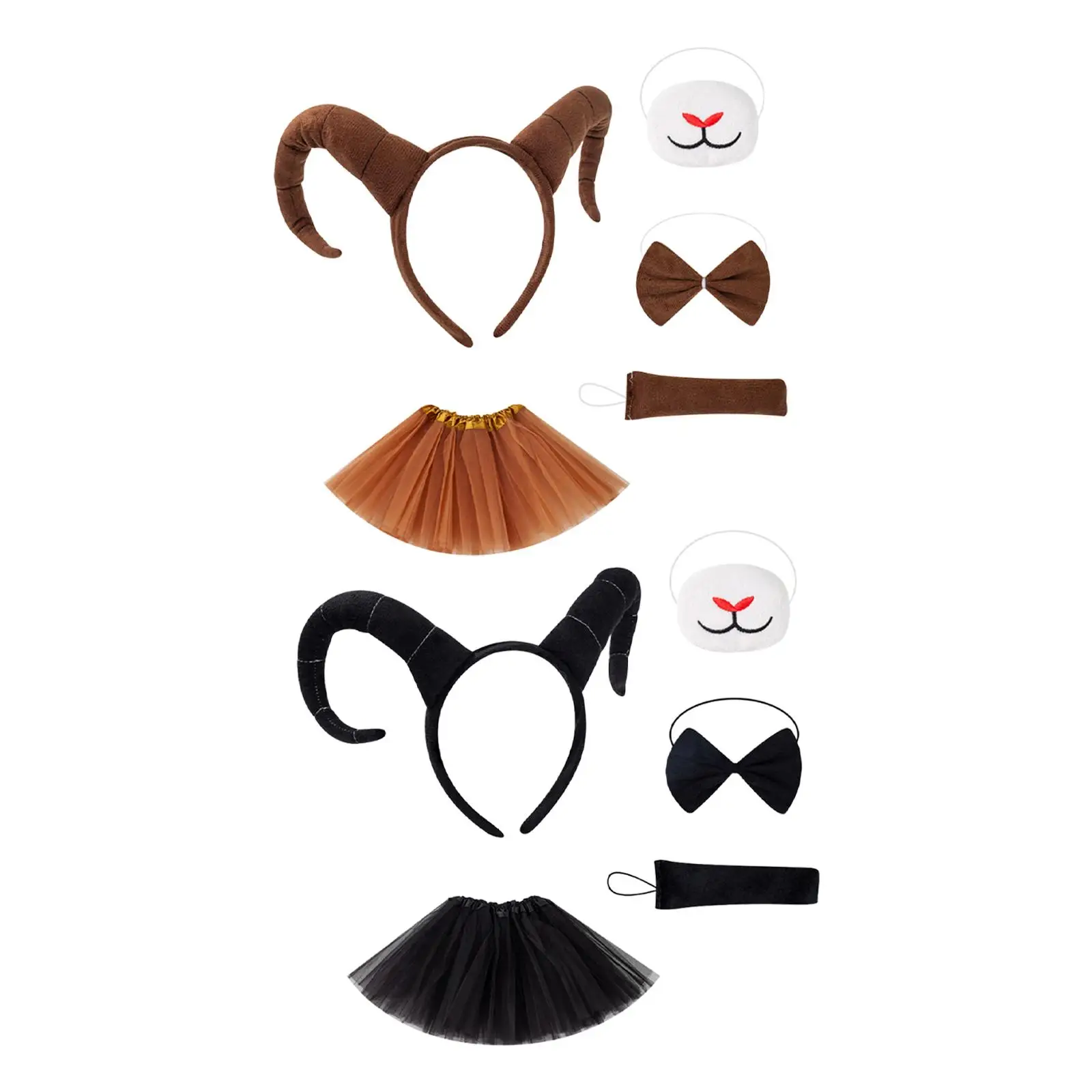 

Повязка на голову с рогами, головной убор, юбка с бантом и хвостом для дня рождения, карнавала, маскарада