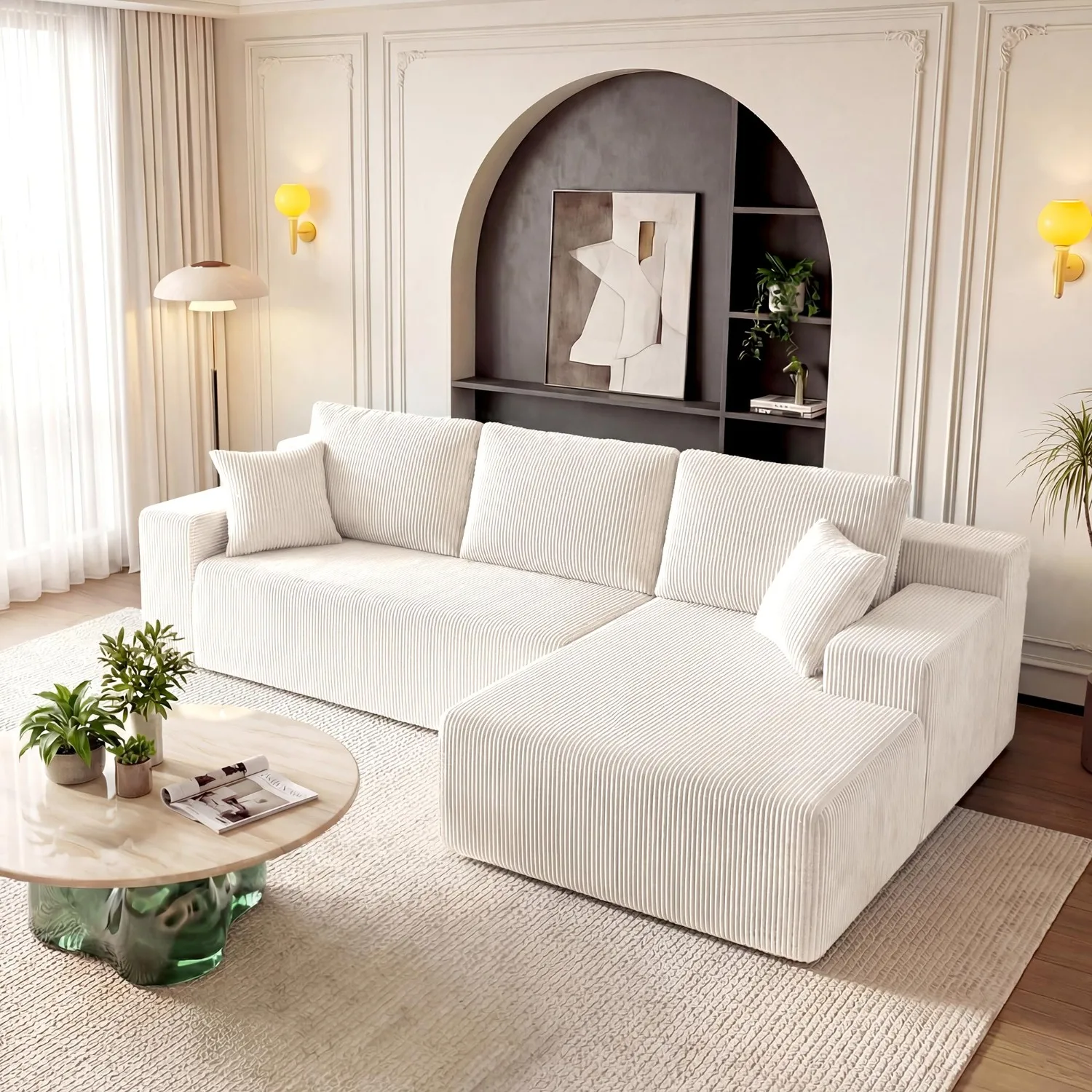 Cloud Sectional Boneless Couches for Living Room, Modular L Shaped Couch with Deep Seat Oversized Right Facing Chaise