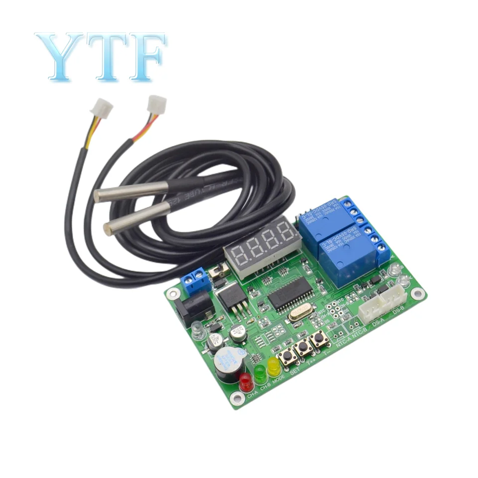 1set High Precision Digital Display Temperature Sensor Intelligent Temperature Difference Meter