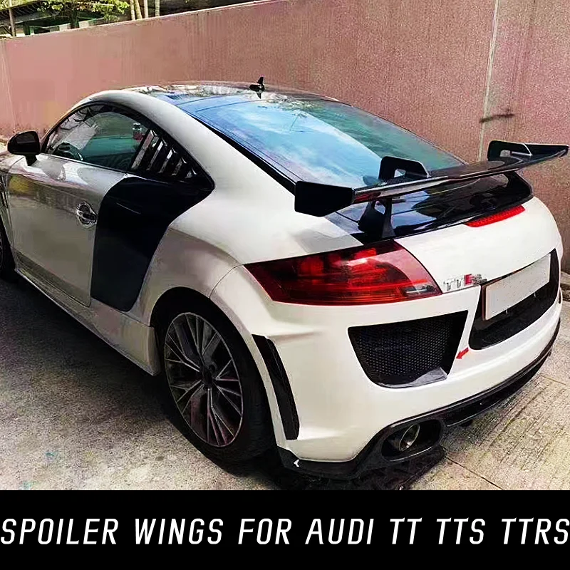 Per Audi TT TTS TTRS MK2 MK3 FRP lucido nero carbonio Fibe posteriore tronco coperchio Boot Ducktail Lip Spoiler ali accessori auto parte