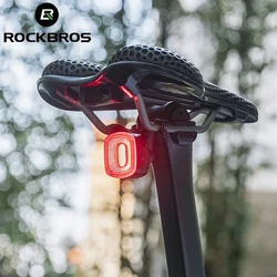 ROCKBROS akıllı bisiklet kuyruk arka işık otomatik dur fren IPX6 su geçirmez tip-c şarj bisiklet kuyruk arka lambası bisiklet LED işıkları