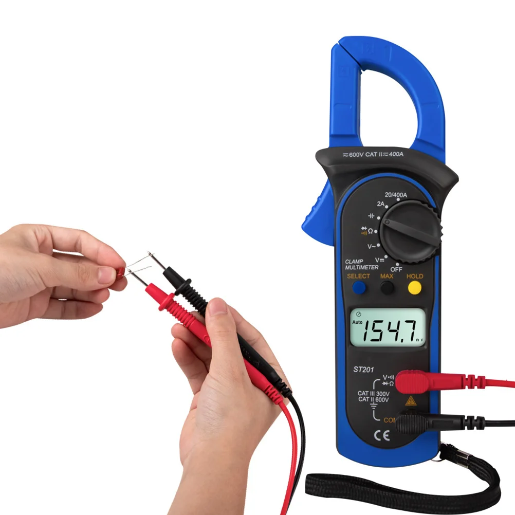 

Digital Clamp Multimeter 600A Ac Dc Voltage Tester Ohm Capacitance Diode Meter With Test Red