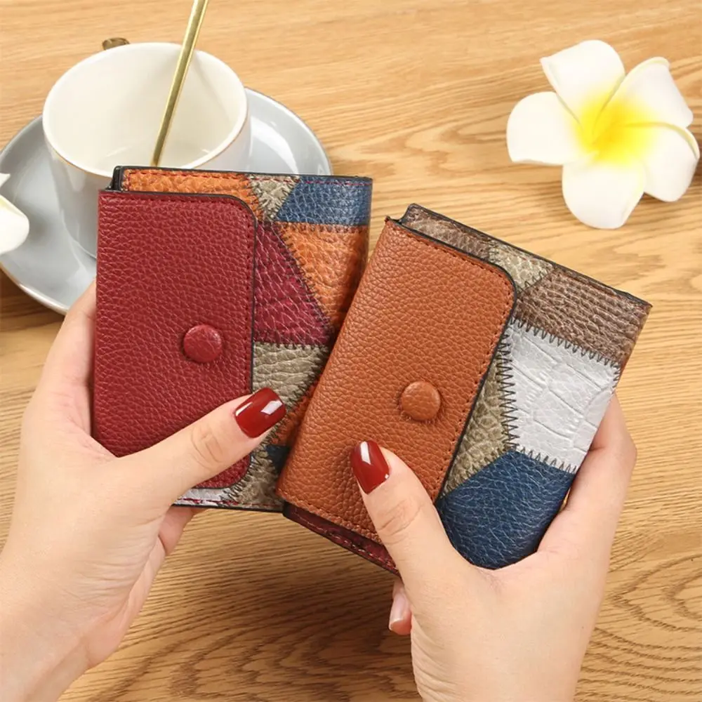 جديد بو الجلود محفظة قصيرة صغيرة سستة عملة المحفظة حامل البطاقة المرأة