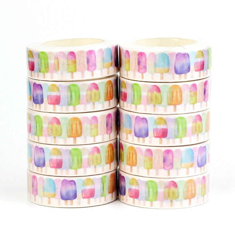 

Новинка, 10 шт./лот, декор, леденец, летние ленты васи для скрапбукинга, планировщик, клейкая маскирующая лента Kawaii Papeleria