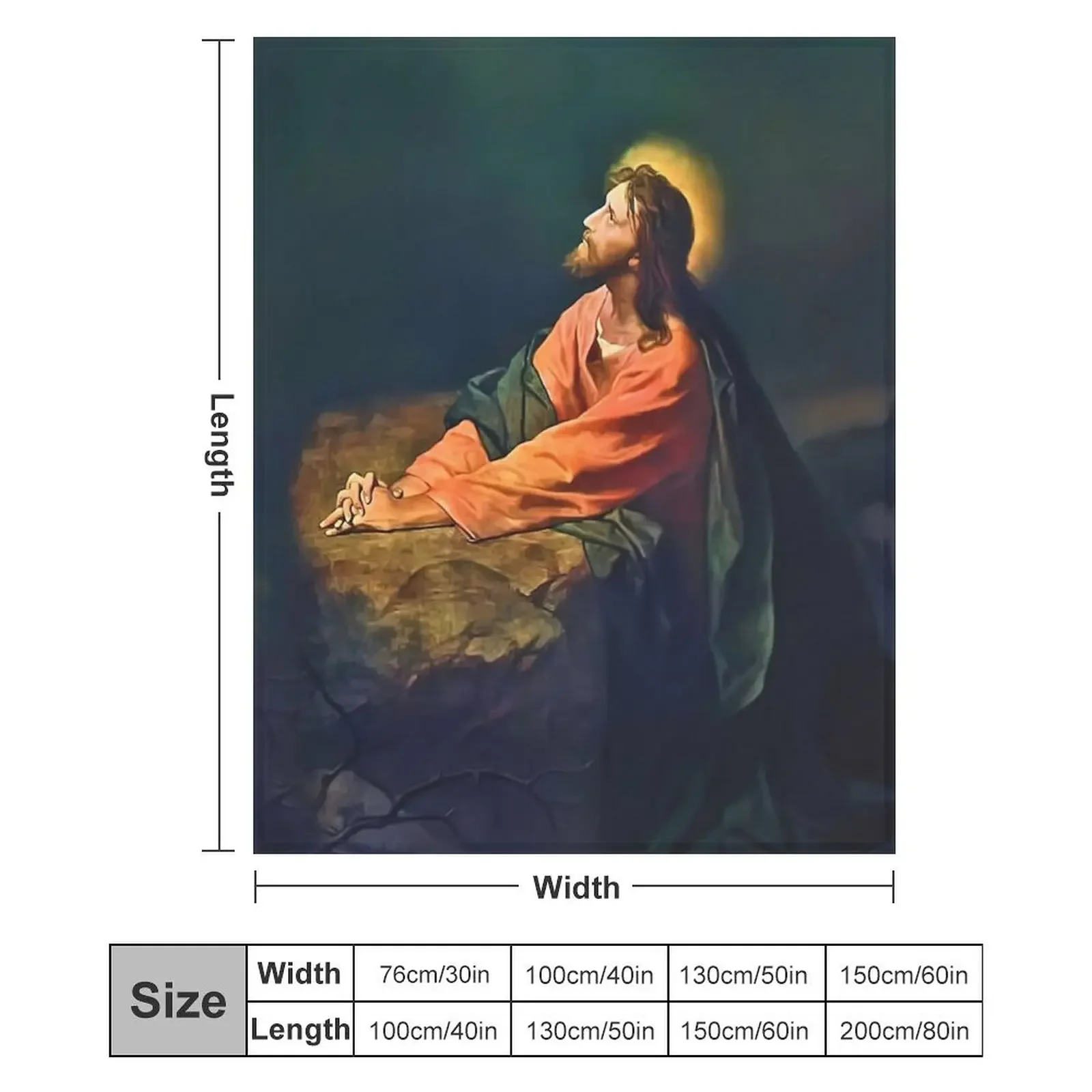 Jesus Gethsemane Agony in the Garden Passion of Christ Crucifixion Crucifix Cross Catholic Hofmann Throw Blanket