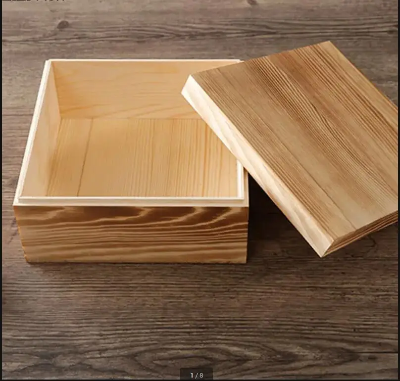

Modern Square Wooden Box Home Kitchen Snacks Candy Nut Storage Living Room Desktop Organizer Bedroom Cosmetics Jewelry