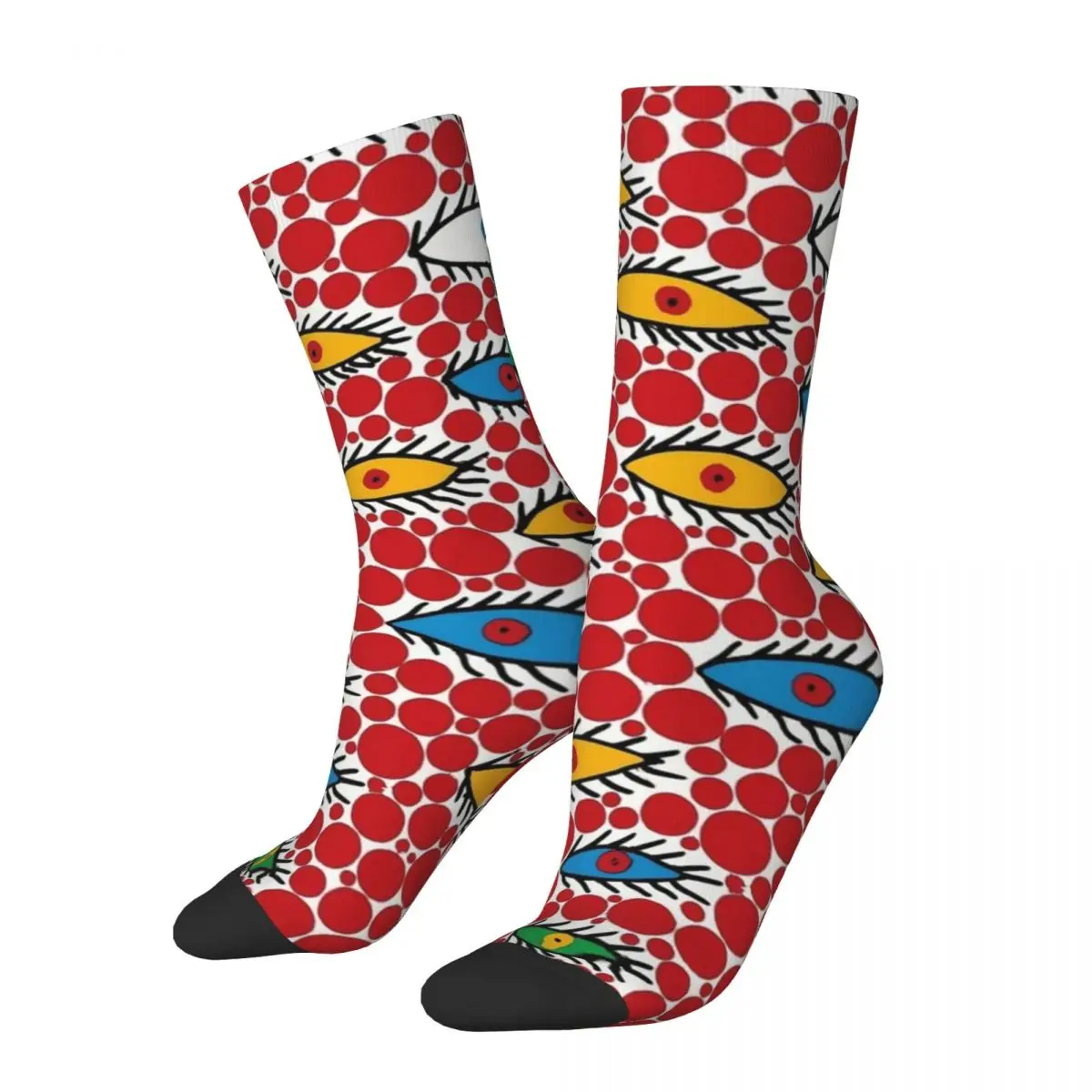 Yayoi Kusama Flaying Eyes Socks Men's Women's Funny Happy Polka Aesthetic Socks Harajuku Spring Summer Autumn Winter Socks Gift