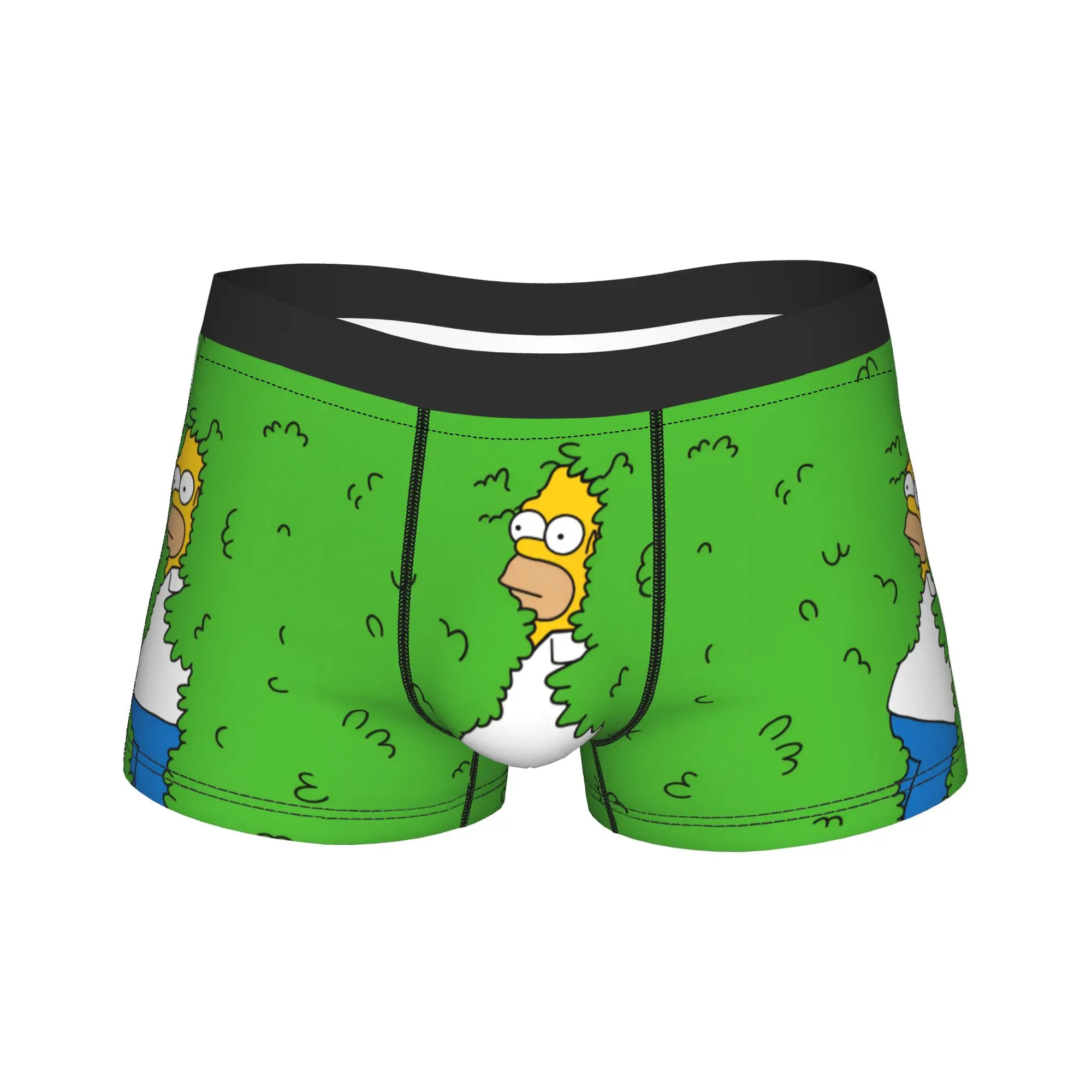 S-Simpsons Homer Hidden In Grass Underwear  Classic Panties Print Boxer Brief For Male Pouch Plus Size Boxer Shorts