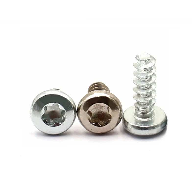 100Pcs M4 M5 M6*L=8/13.5/16/18mm Galvanized Steel Six Lobe Round Torx Button Head Screw BoltHead Bolt Self Tapping Screw image 3
