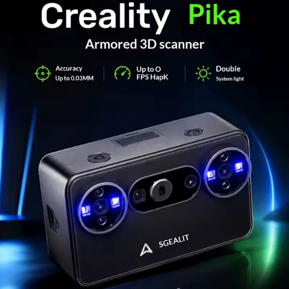 Creality PIKA 3D Scanner 7 Blue Laser Lines/NIR Light 0.03mm Precision Wifi 6 Built-in 8-core 2.0GHz Processor AI Texture Repair