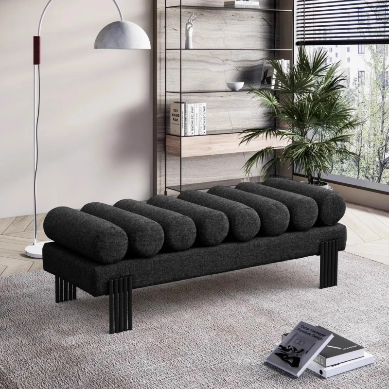 Italian light luxury fashion fabric bench simple modern bedroom bedside stool entering the door living room shoe changing stool