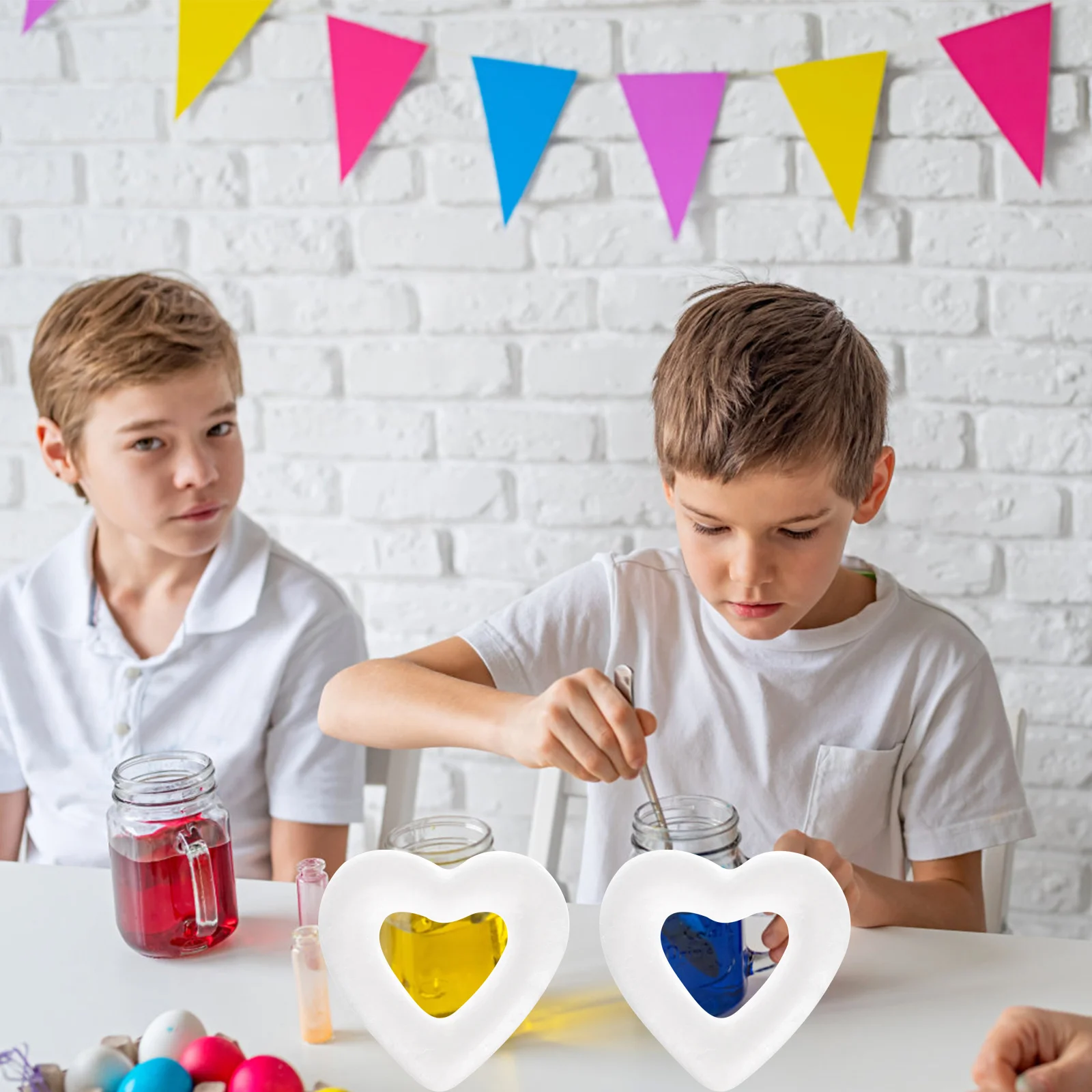 

50Pcs Hollow Heart Foam Balls DIY Wedding Valentine Craft Decoration Supplies Heart Shape Foam Balls DIY Hollow Hearts