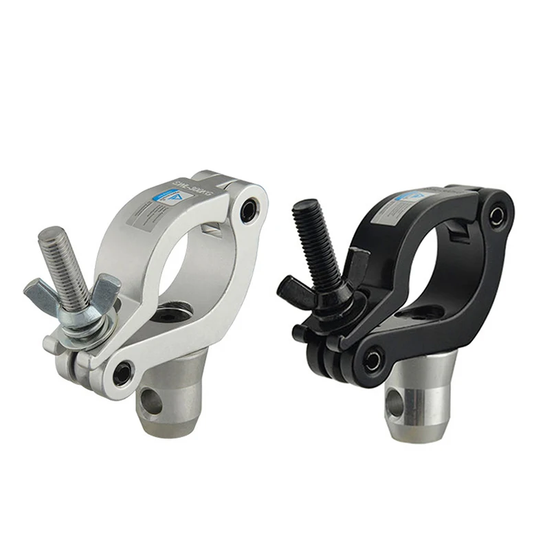 

9-Count Side Hook Clamp With Half Connector Aluminum Fit Trussing Tube 48-51mm Load 300kg Stage Effect Light DJ Lighting Fixture