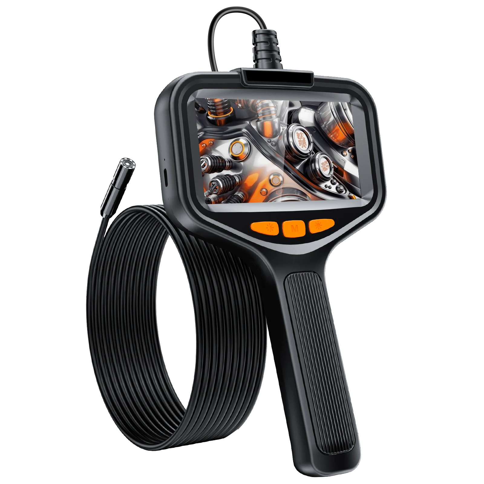 Kamera endoskopowa przemysłowa 1080P HD z 4,3-calowym wyświetlaczem LCD, 8 diodami LED, wodoszczelna IP67, kamera inspekcyjna do kanalizacji/rur odpływowych. — 2