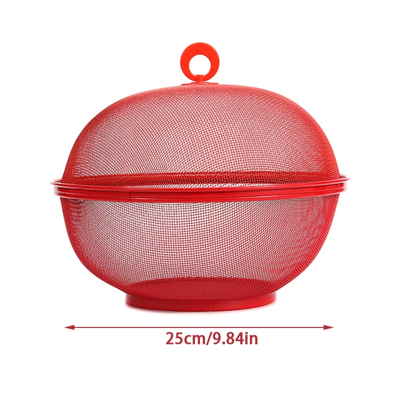 Mesh Fruit Basket With Lid Prevent Fly Kitchen Basket Vegetables Fruit Holder Kitchen Supplies Dining Table Decor Storage Box