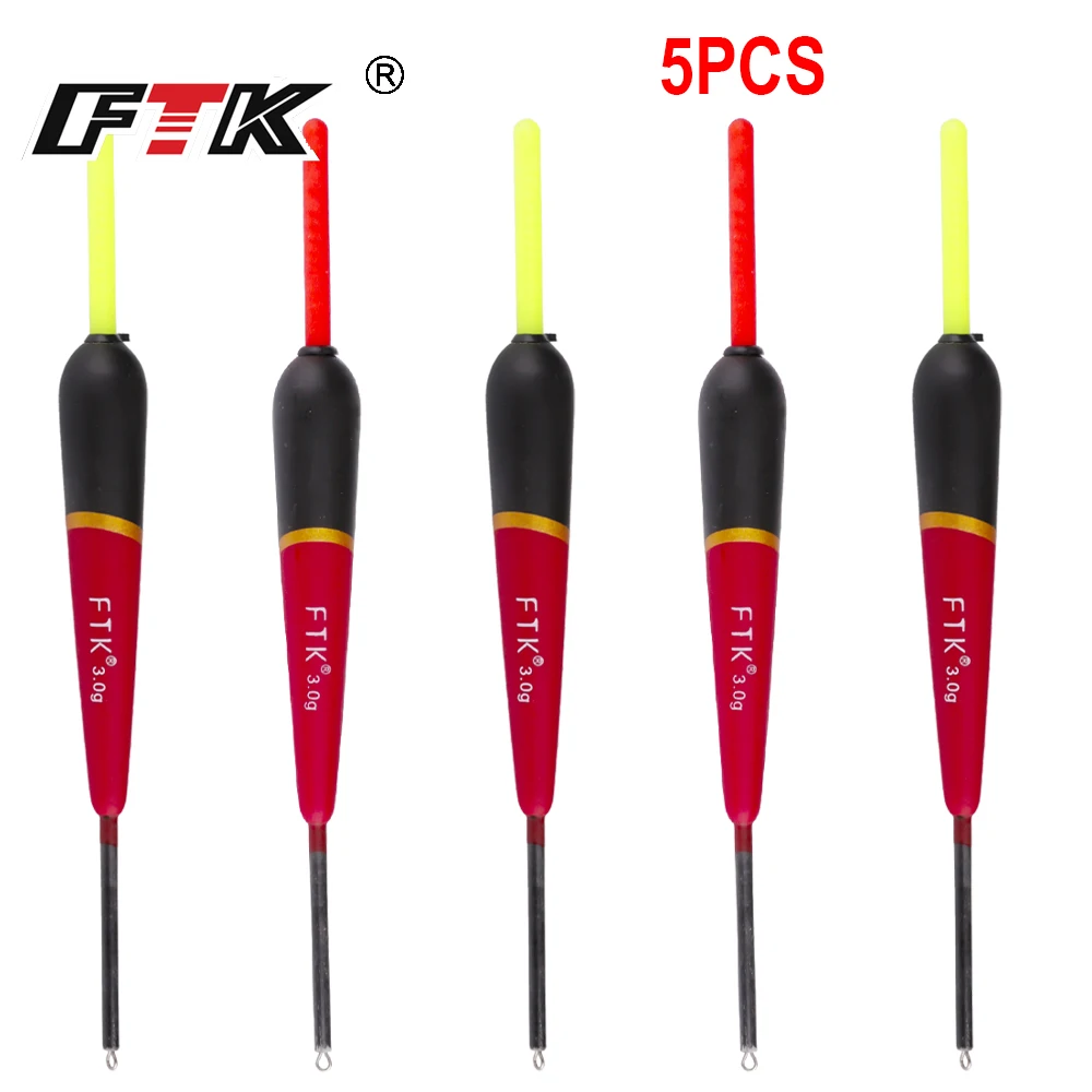 FTK Lot de 5 flotteurs de pêche 14,5cm-16,5cm 1g-3g Flotteur vertical en sapin de Barguzinsky pour la pêche à la carpe Accessoires de pêche