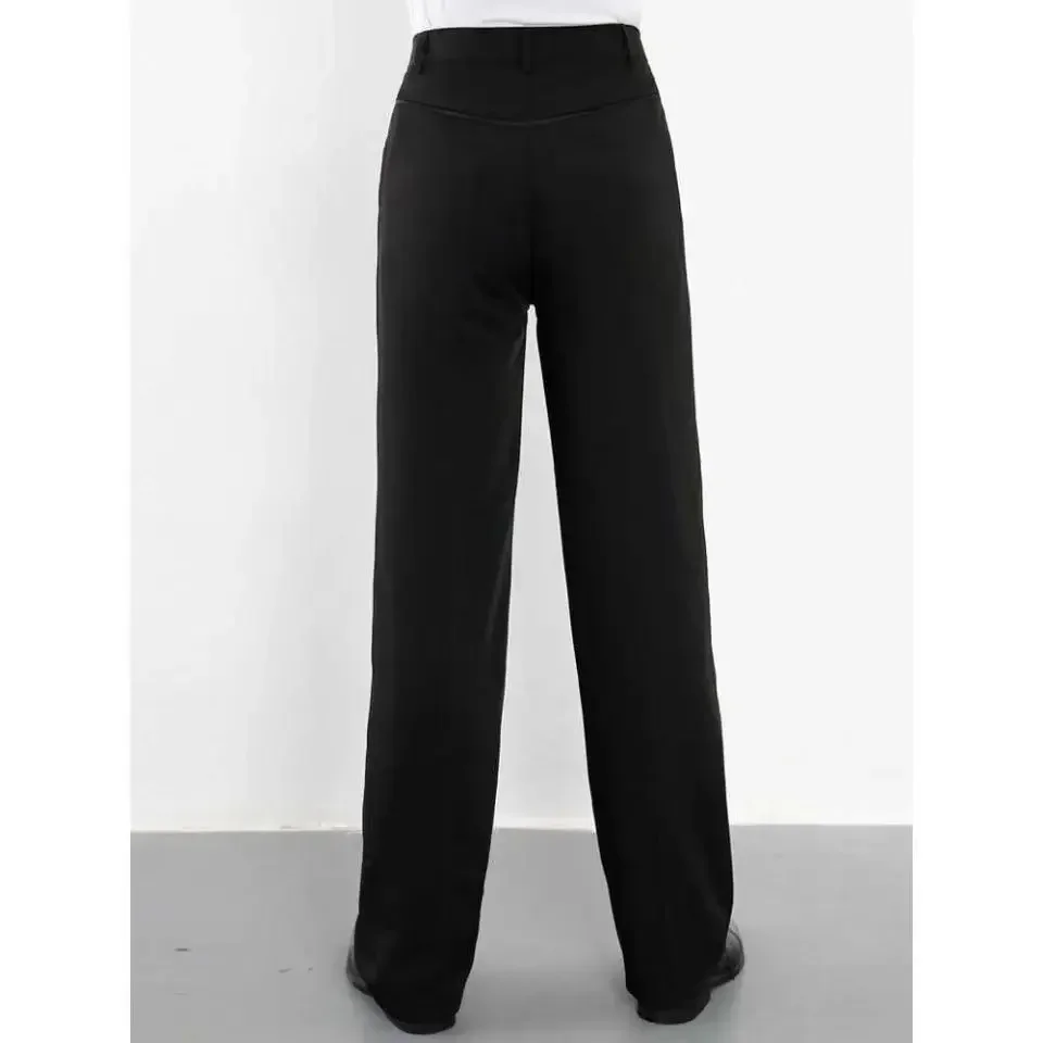 Professionele Mannen Zwarte Latin Dans Broek Jongens Volwassen Satijnen Ballroom Dans Broek Salsa Tango Rumba Samba Cha Cha Latin Broek