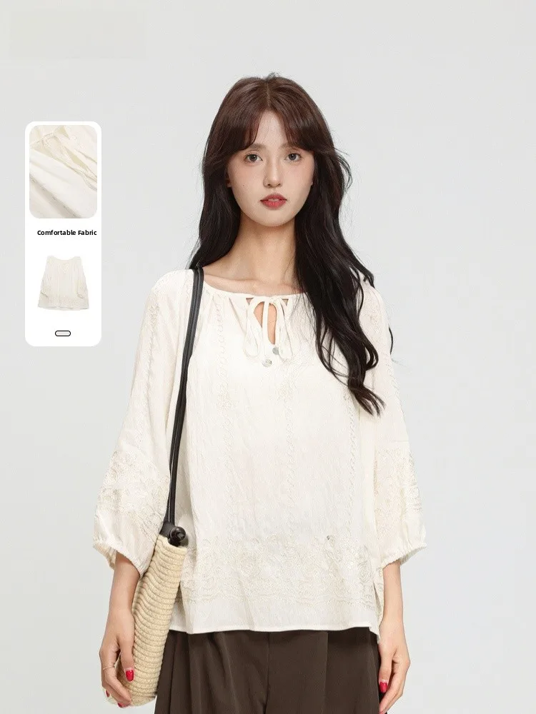 

Летняя женская одежда: Новинка! Свободный модный топ с длинным рукавом, дышащий и комфортный, для коррекции фигуры.