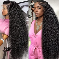 30 40 Inch 250% Density Curly 13x6 HD Lace Frontal Wigs Human Hair Brazilian Deep Wave Transparent Lace Front Wig Whater Wave Human Hair Wig