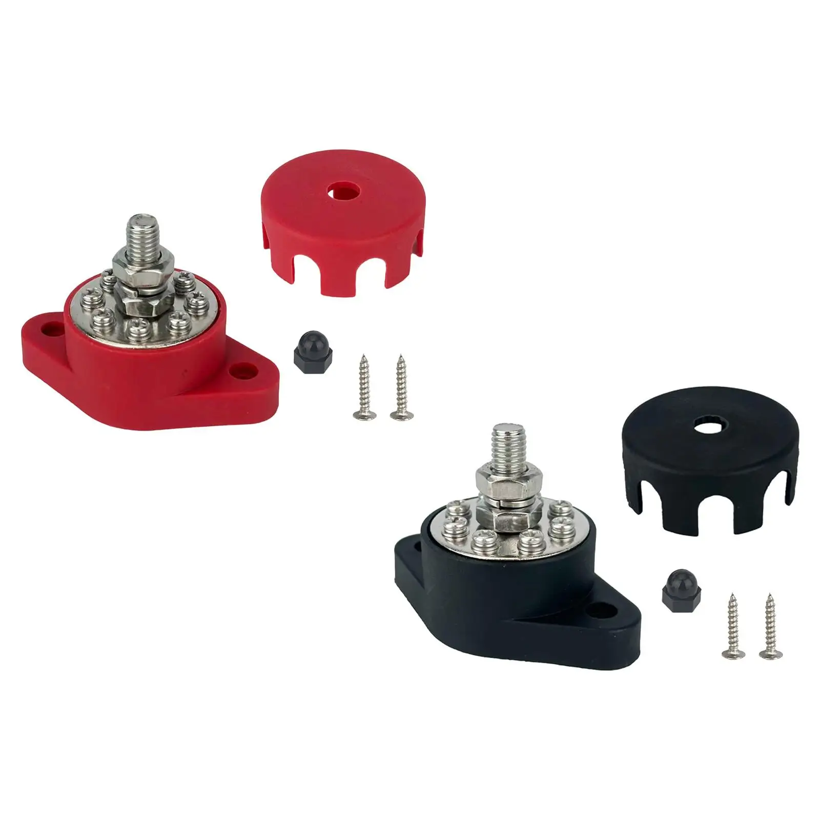 

Bus Bar Stud Power Distribution Block with Cover and Screws Repair Marine Terminal Block for Car Yachts Automotive Truck