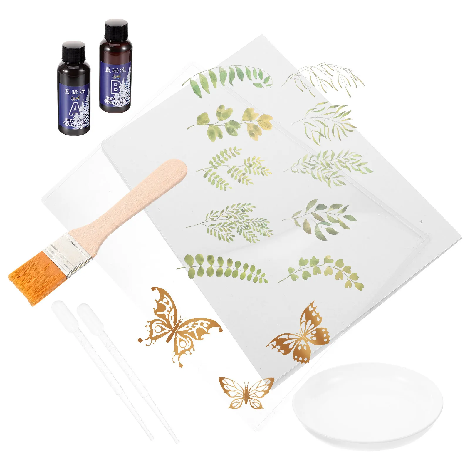 

1 комплект, набор цианотипии, принадлежности для печати «сделай сам», цианотипная живопись, жидкие поделки, материал для изготовления, бумага для творчества ручной работы, яркая