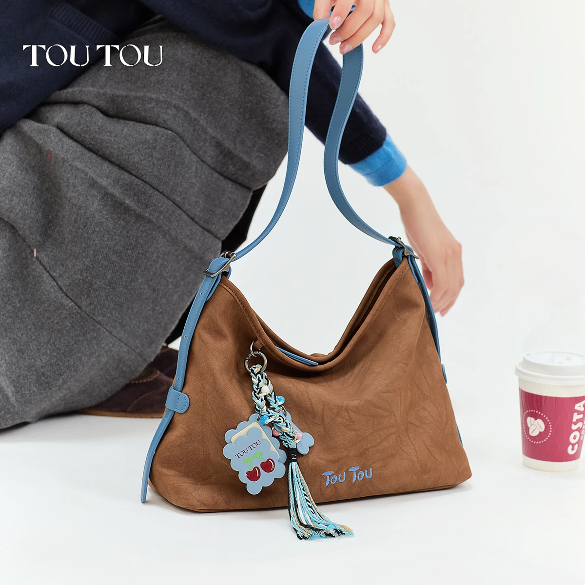 

TOUTOU Tote Bag Pendant 2025 Original Designer Women Suede Large Underarm Adjustable Crossbody Bag Christmas Teacher's Day Gift