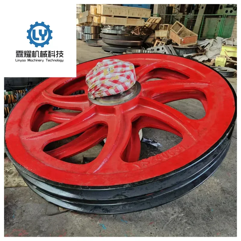 Mining Equipments Parts Mine Hoist Rope Wheel Color and logo Customization Cnc Machining with Oem Manufacture