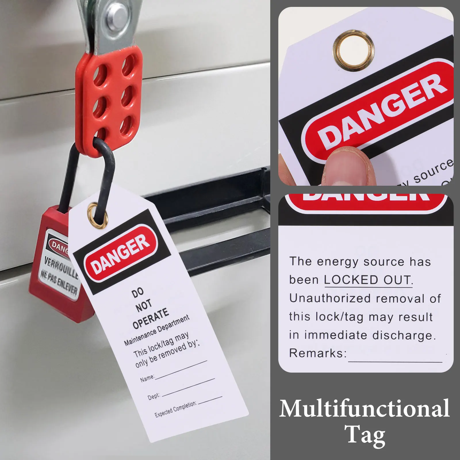 

10pcs Safety Warning Hanging Tags PVC Metal Do Not Operate Equipment Industrial Danger Signs Traffic Safety