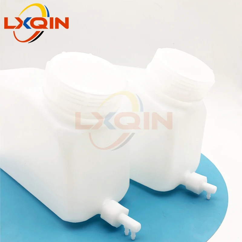 LXQIN 2 uds salida de tinta de cabezal simple/doble tanque vacío doble tinta Eco solvente/UV para cartucho de tinta Allwin Xuli Mutoh