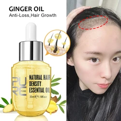 PURC Ginger Hair Oil Fast Thicken For Men Women Natural Nourishing Hair Serum Scalp Treatment Hair Care Essential Products 35ml