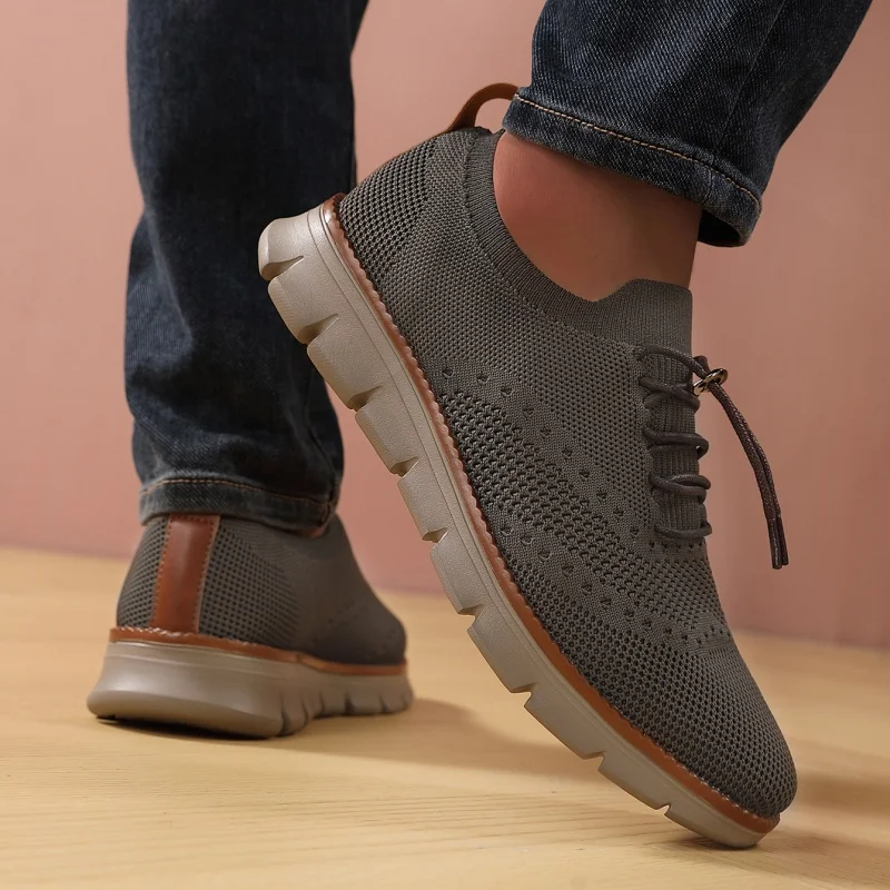 Men’s Versatile Woven Sneakers - Breathable & Lightweight with Customizable Fit for Casual and Business Wear