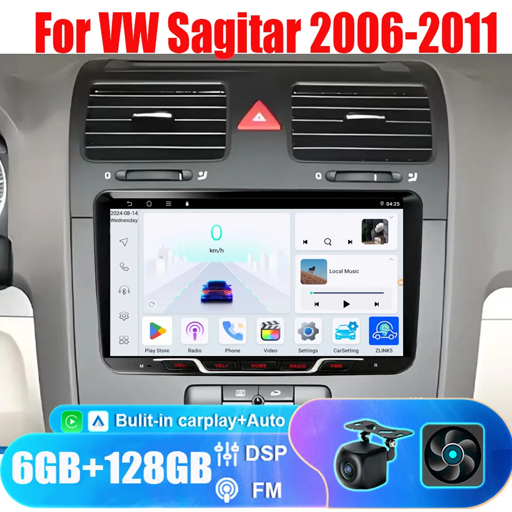 

9“Android 13 “6+128G For VW Sagitar 2006-2011Car Style Player Carpet Car Radio Multimedia GPS