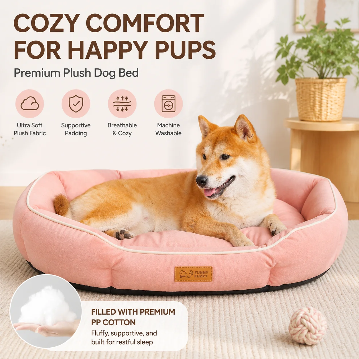 Pet Supplies Dog Wash - سرير للكلاب مريح وداعم للعظام، أريكة