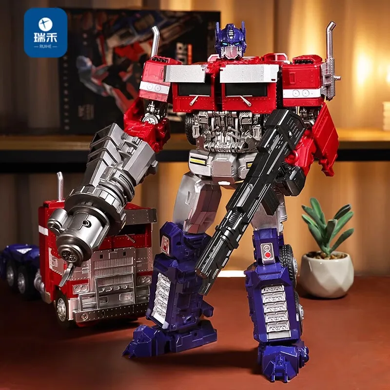 

Трансформируемая игрушка Ruihe большого размера, оригинальный подарок на день рождения, модель из сплава, робот-меха Кинг-Конг, машина-трансформер Оптимус для мальчиков