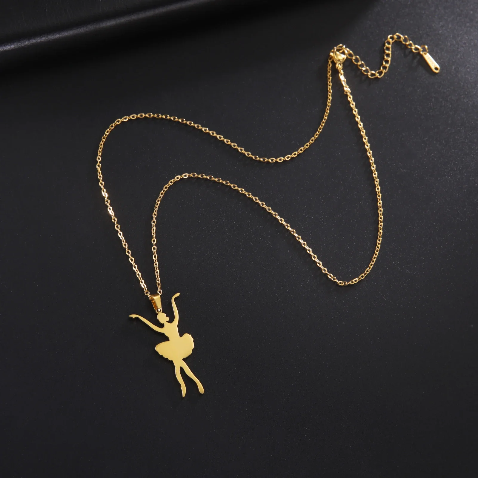 Kkjoy Mode Edelstahl Gold Farbe Ballerina Anhänger Halskette Für Frauen Tanzen Mädchen Schmuck Geburtstag Geschenk Großhandel – Detail 15