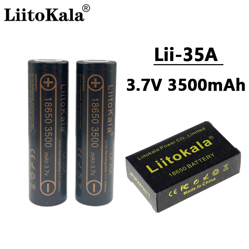 

1-8PCS Original LiitoKala Lii-35A 3.7V 3500mAh 10A Discharging Rechargeable Batteries for 18650 Battery UAV Flashlight Battery