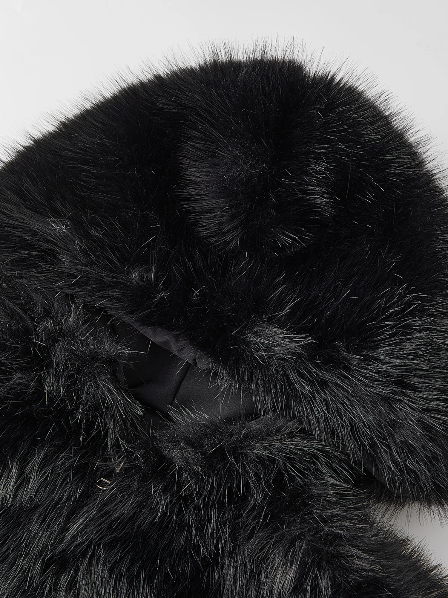 

Women s Faux Fur Coat Solid Color Long Sleeve Open Front Hood Outerwear for Winter and Autumn