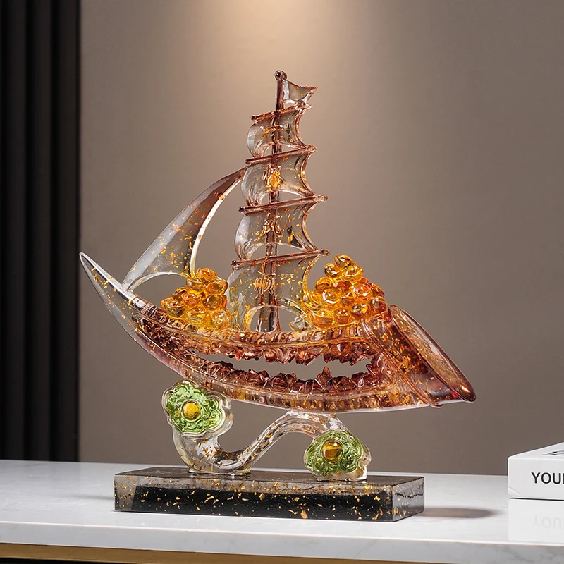 Room Decor Sailing Boat Decorations,Resin Statuette Living Room TV Cabinets,Wine Cabinet,Office Desktop Sculpture Decoration