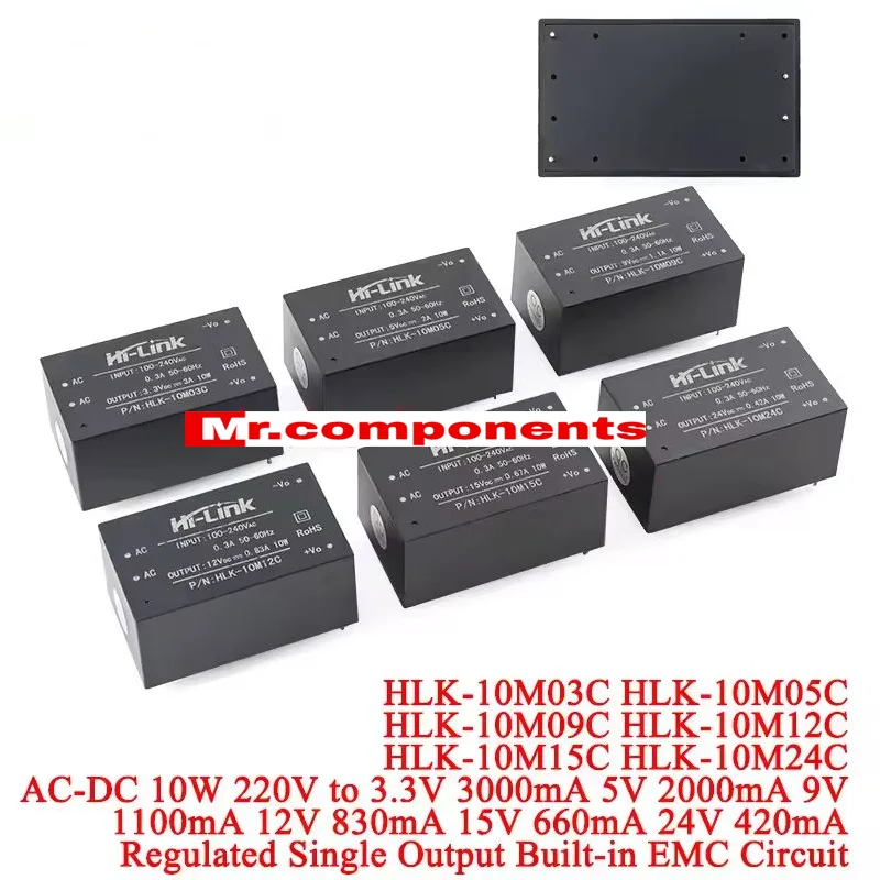 Hi-Link AC-DC 10W 220V to 3.3V 5V 9V 12V 15V 24V Isolated Regulated Power Module HLK-10M03C 10M05C 10M09C 10M12C 10M15C 10M24C