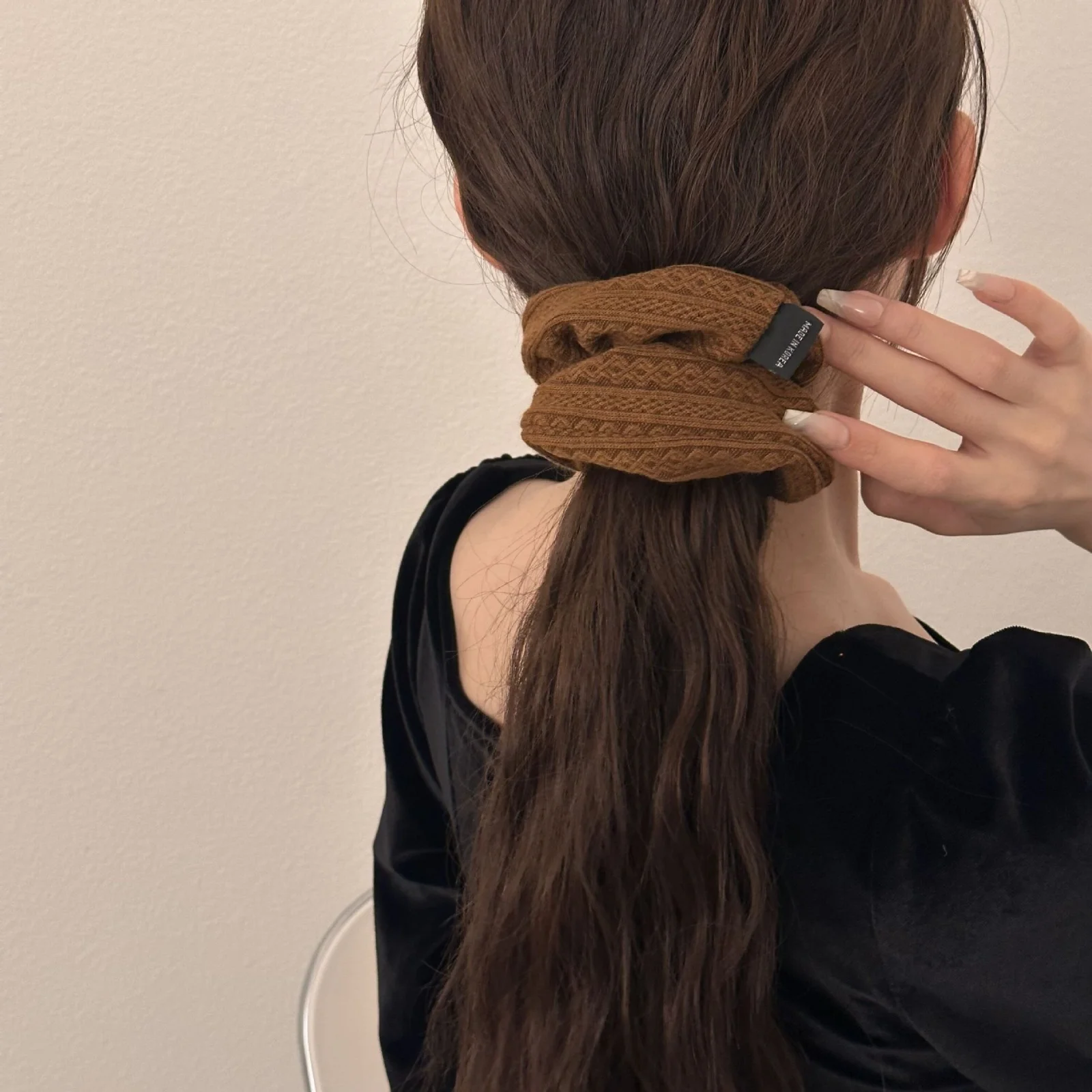 3PCS Cable-Knit Scrunchies Set for Women