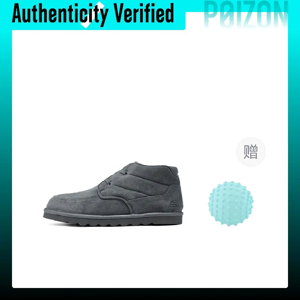 Skechers Comfortable Thermal Short Boots Versatile Thickened Insulated Shoes Fleece-Lined Fashion Snow Boots 205177-CHAR